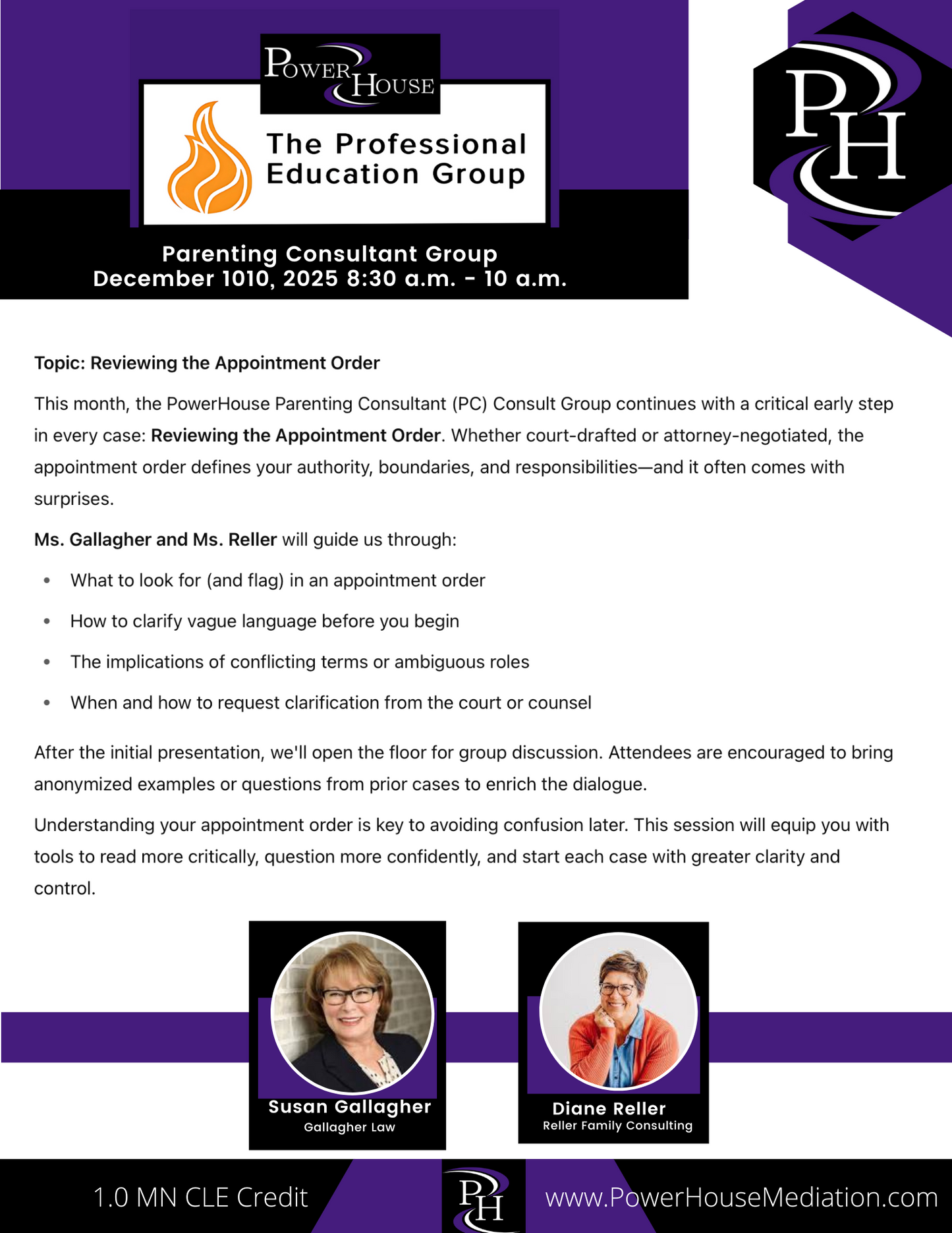 Parenting Consultant Group - Meeting Monthly (June 2025 - December 2025)