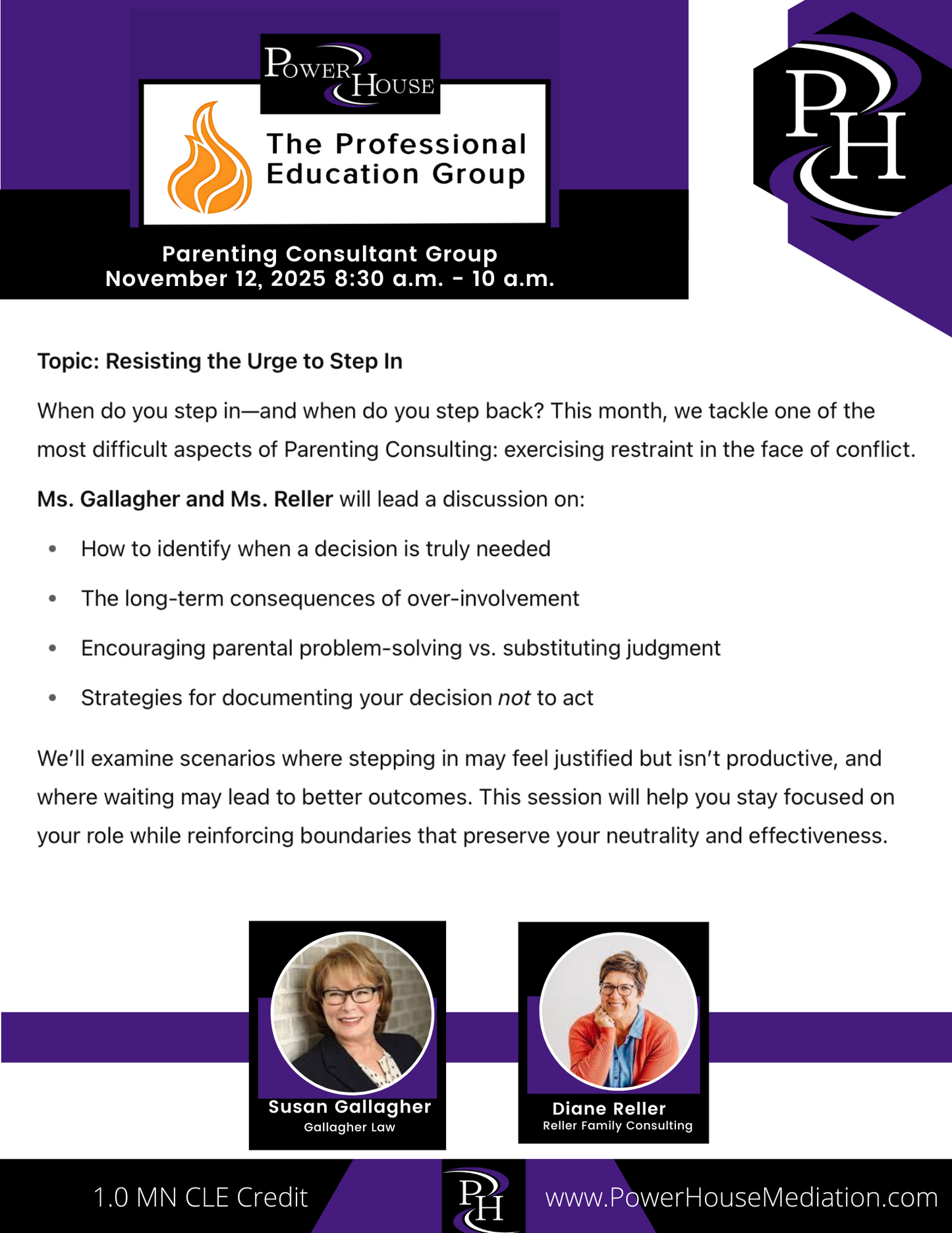 Parenting Consultant Group - Meeting Monthly (June 2025 - December 2025)